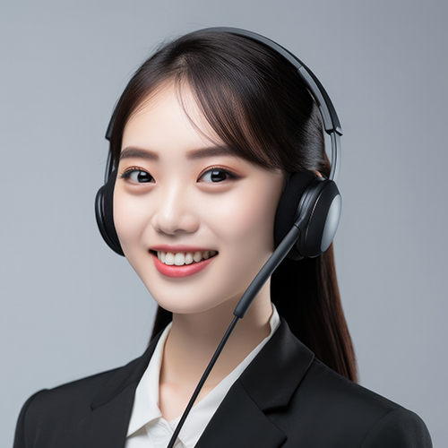 telemarketer asian agent and corporate operator concept