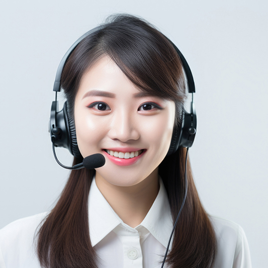 telemarketer asian agent and corporate operator concept